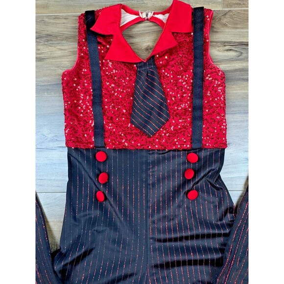 Revolution Minnie the Moocher Costume Black And Red Sequins Pinstripe SZ S - Picture 7 of 9
